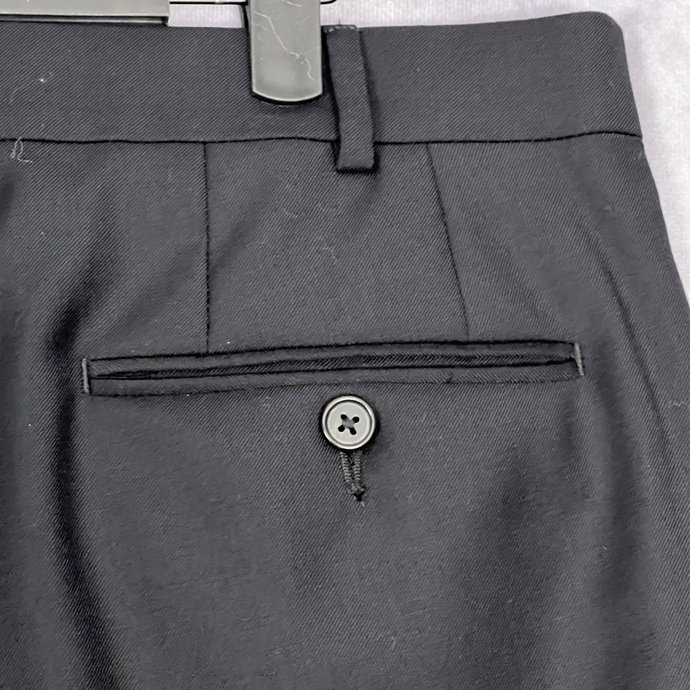 Lauren Ralph Lauren Men's Black Flat Front Dress Pants 36x32 100% Wool - Picture 6 of 11